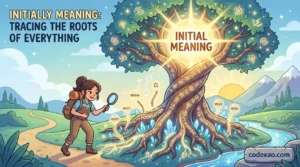 Initially meaning